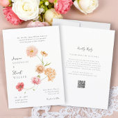 unique casual  wedding Website QR Code Kaart