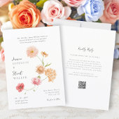 unique casual  wedding Website QR Code Kaart