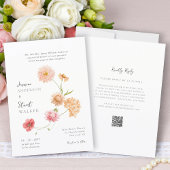 unique casual  wedding Website QR Code Kaart