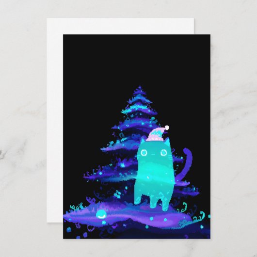 Unique Cat Christmas Cards Feestdagenkaart (Voorkant / Achterkant)