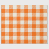 Unique & Chic Bold Orange & Cream Buffalo Plaid Cadeaupapier (Vlak)