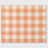 Unique & Chic Pale Orange & Cream Buffalo Plaid Cadeaupapier