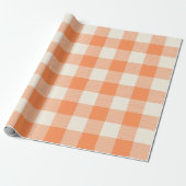 Unique & Chic Pale Orange & Cream Buffalo Plaid Cadeaupapier