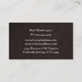 Unique Chocolate Linnen Look Floral Visitekaartje (Achterkant)