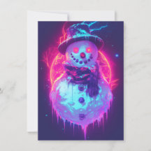 Unique Christmas Cards Cyberpunk Neon