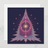 Unique Christmas Cards Pink and Purple Tree Feestdagenkaart (Voorkant / Achterkant)