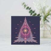 Unique Christmas Cards Pink and Purple Tree Feestdagenkaart (Staand voorkant)