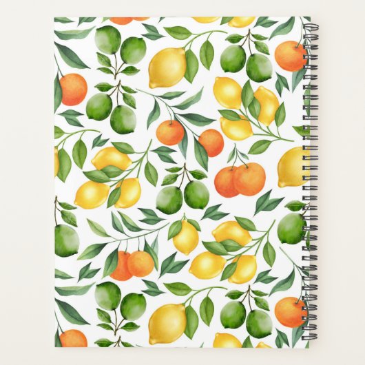 Unique Citrus Fruit Planner Journal (Achterkant)
