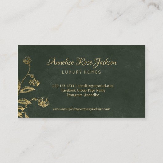 Unique classic elegant professional visitekaartje (Achterkant)