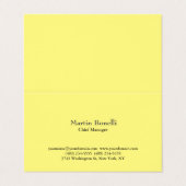 Unique Classical Simple Light Yellow Visitekaartje (Buitenkant ongevouwen)