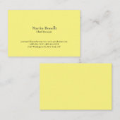 Unique Classical Simple Light Yellow Visitekaartje (Voorkant / Achterkant)