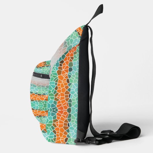 Unique Colorful Triangle Pattern & Quotes Sling Bag (Rechts)