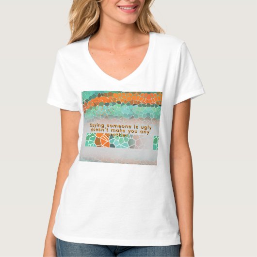 Unique Colorful Triangle Pattern & Quotes T-shirt (Voorkant)