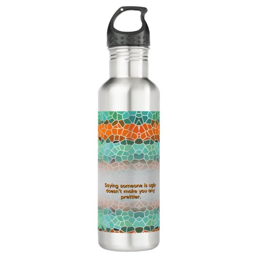 Unique Colorful Triangle Pattern & Quotes Waterfles (Voorkant)