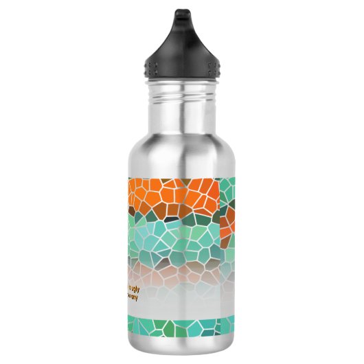 Unique Colorful Triangle Pattern & Quotes Waterfles (Rechts)