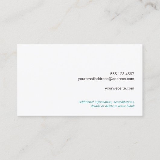 Unique Country Rustic Reclaimed Turquoise Wood Visitekaartje (Achterkant)