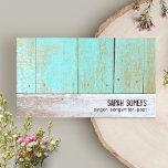Unique Country Rustic Reclaimed Turquoise Wood Visitekaartje<br><div class="desc">Bleached aged wooden planks in turquoise and white.  A quirky,  whimsical card for nature lovers,  country music singers,  gardeners or anyone who works with recycled materials.</div>