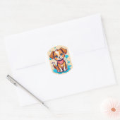 Unique & Creative T-Shirt Logo Design Ronde Sticker (Envelop)