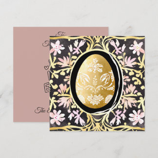Unique Custom Easter Egg Floral Frame Celebration Feestdagenkaart