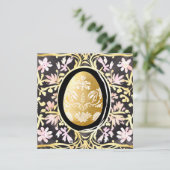 Unique Custom Easter Egg Floral Frame Celebration Feestdagenkaart (Staand voorkant)