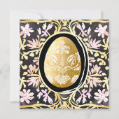 Unique Custom Easter Egg Floral Frame Celebration Feestdagenkaart (Voorkant)