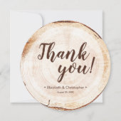 Unique Custom Rustic Wood Slice Wedding Photo Kaart (Voorkant)
