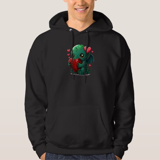 Unique Cute Cthulhu Valentines Day Hoodie (Voorkant)