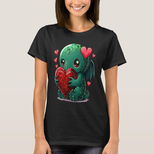 Unique Cute Cthulhu Valentines Day T-shirt (Voorkant)