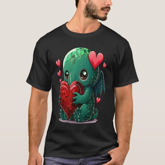 Unique Cute Cthulhu Valentines Day T-shirt (Voorkant)