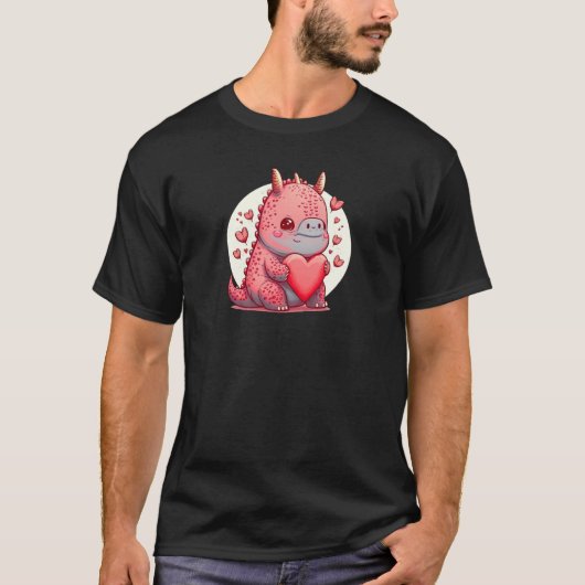 Unique Cute Dino Dazecore Valentines Day T-shirt (Voorkant)