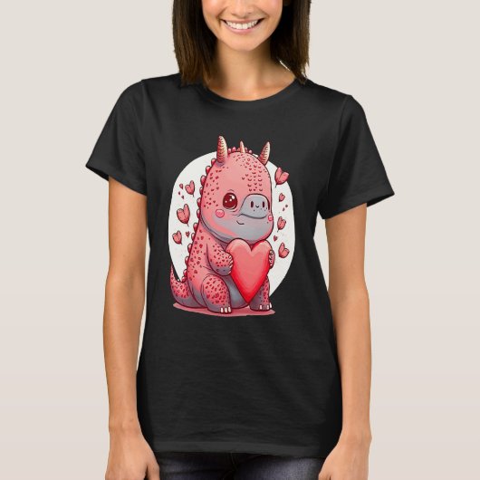 Unique Cute Dino Dazecore Valentines Day T-shirt (Voorkant)