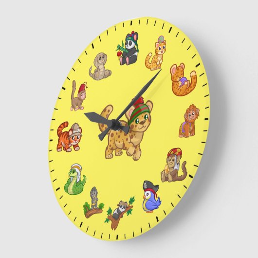 Unique Cute Exotic Animals Themed Grote Klok (Hoek)