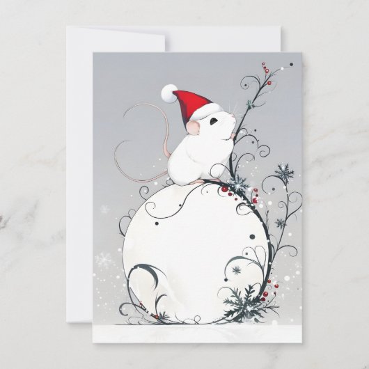 Unique Cute Mouse Christmas Cards Feestdagenkaart (Voorkant)