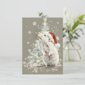 Unique Cute Rat Christmas Cards Feestdagenkaart (Staand voorkant)