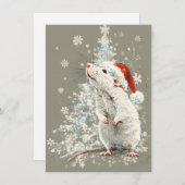 Unique Cute Rat Christmas Cards Feestdagenkaart (Voorkant / Achterkant)