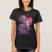 Unique Cute Robot Valentines Day T-shirt (Voorkant)