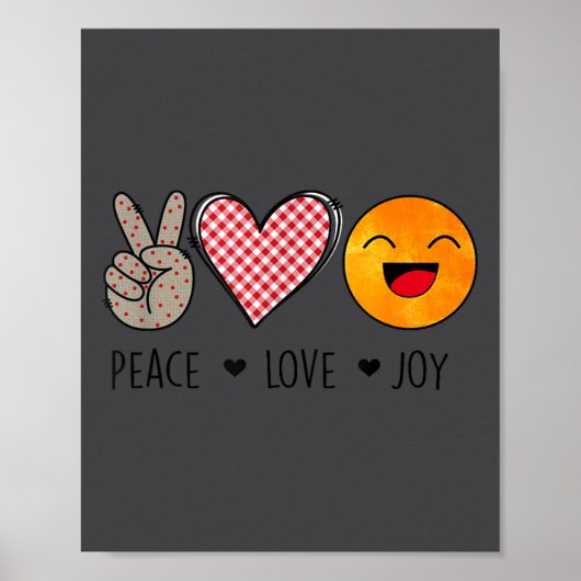 Unique Design Peace Love Joy Hapness Motivational  Poster (Voorkant)