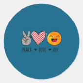 Unique Design Peace Love Joy Hapness Motivational  Ronde Sticker (Voorkant)