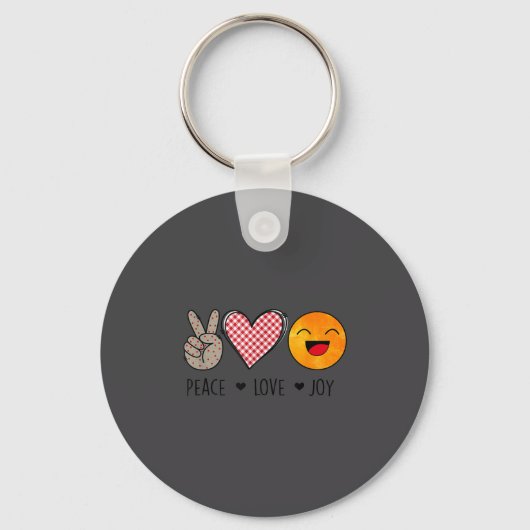 Unique Design Peace Love Joy Hapness Motivational  Sleutelhanger (Voorkant)