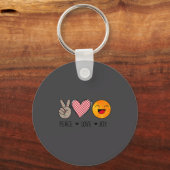 Unique Design Peace Love Joy Hapness Motivational  Sleutelhanger (Voorkant)