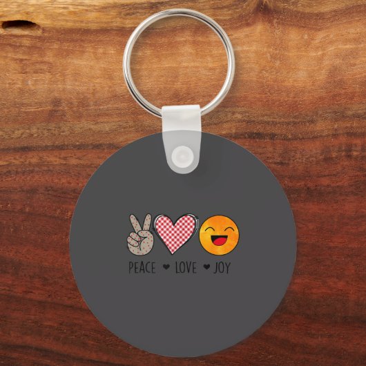 Unique Design Peace Love Joy Hapness Motivational Sleutelhanger (Voorkant)