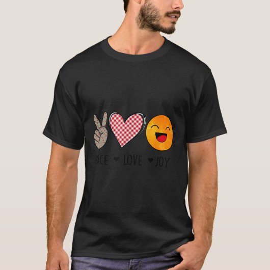Unique Design Peace Love Joy Hapness Motivational  T-shirt (Voorkant)