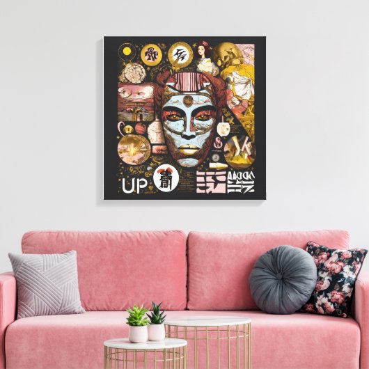 “Unique  Design Wrapped Canvas – Modern Wall art " Afdruk (Insitu (Woonkamer))