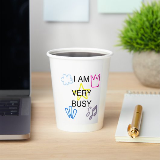 Unique Designs Iam Very Busy Papieren Bekers (Insitu)