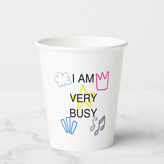 Unique Designs Iam Very Busy Papieren Bekers (Voorkant)