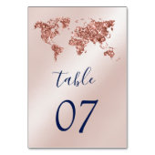 Unique Destination Wedding Roos Gold Wereldkaart Kaart (Achterkant)