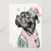 Unique Dog Christmas Cards Feestdagenkaart (Voorkant / Achterkant)
