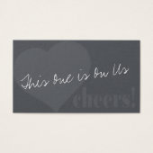 Unique Drink Tickets w / Hart & Proost op grijs Visitekaartjes (Voorkant)