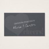 Unique Drink Tickets w / Hart & Proost op grijs Visitekaartjes (Achterkant)