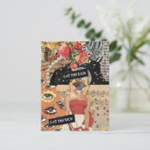 Unique Eat the Rich Mixed Media Collage Briefkaart (Staand voorkant)